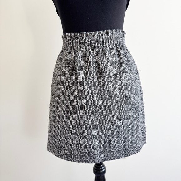 J.Crew Factory Wool Blend Herringbone Skirt – Size 00, New with Tags - Picture 4 of 4